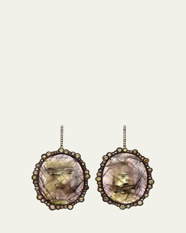 18K Gold Earrings with Sapphires and Diamonds